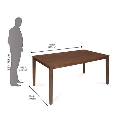 Nilkamal Jewel Six Seater Dining Table (Walnut)