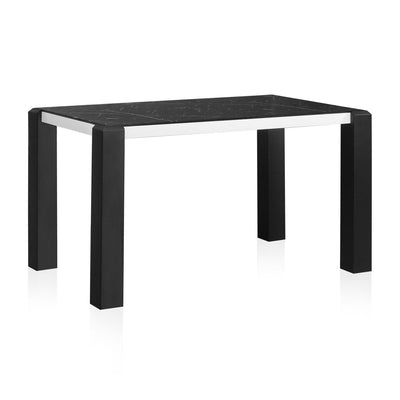 Nilkamal Fortica 6 Seater Dining Set (Black and White)