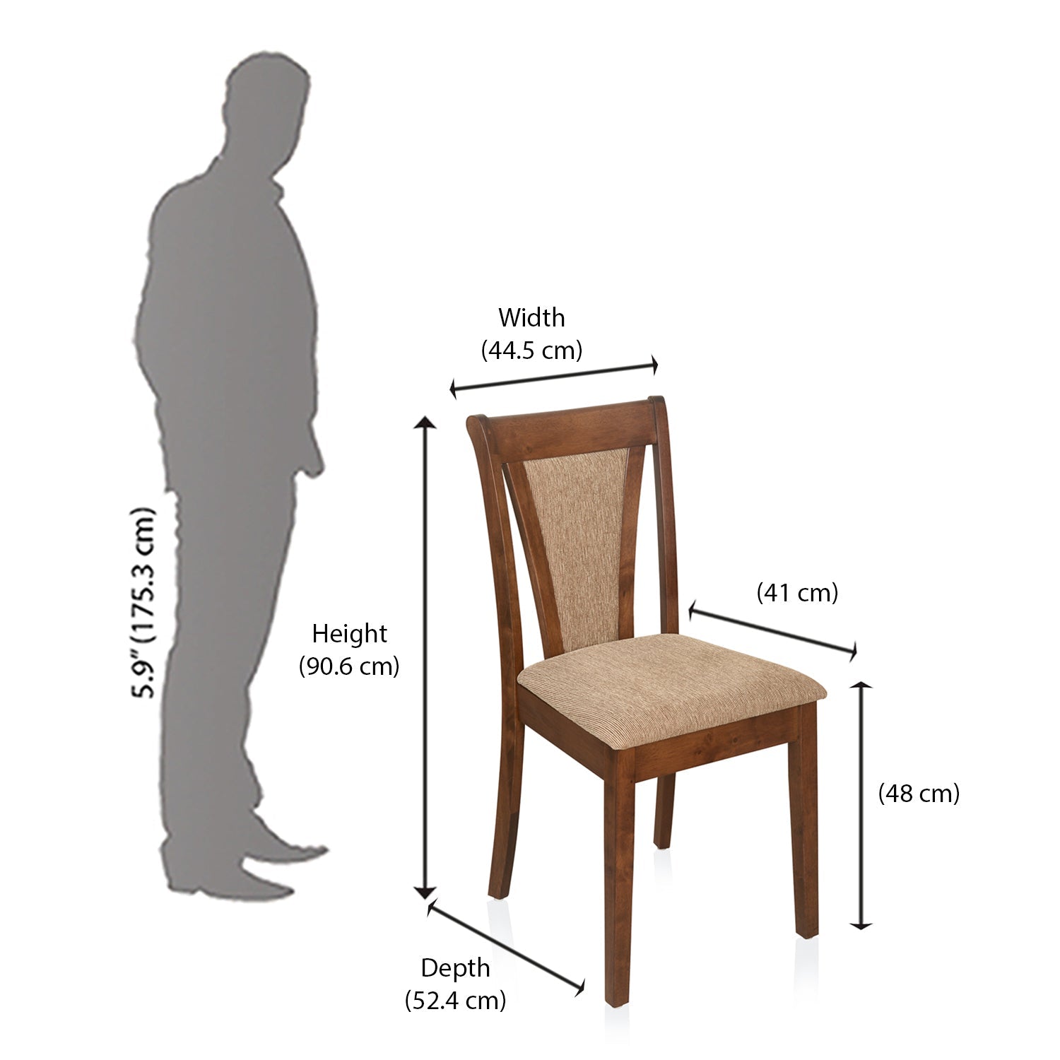 Nilkamal Jewel Dining Chair (Walnut)