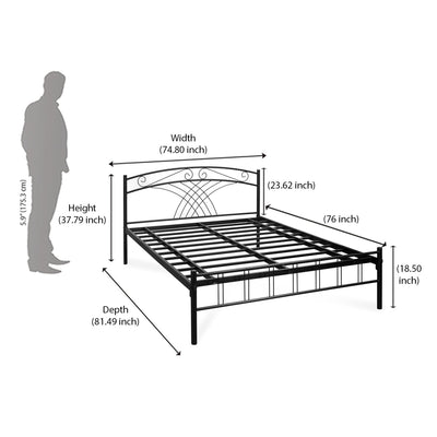 Nilkamal Nimbo Metal King Bed (Black)