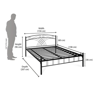 Nilkamal Nimbo Metal Queen Bed (Black)