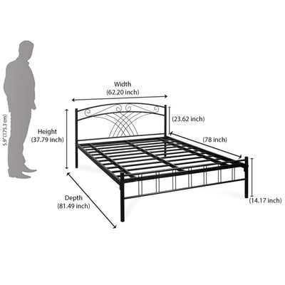 Nilkamal Nimbo Metal Queen Bed (Black)