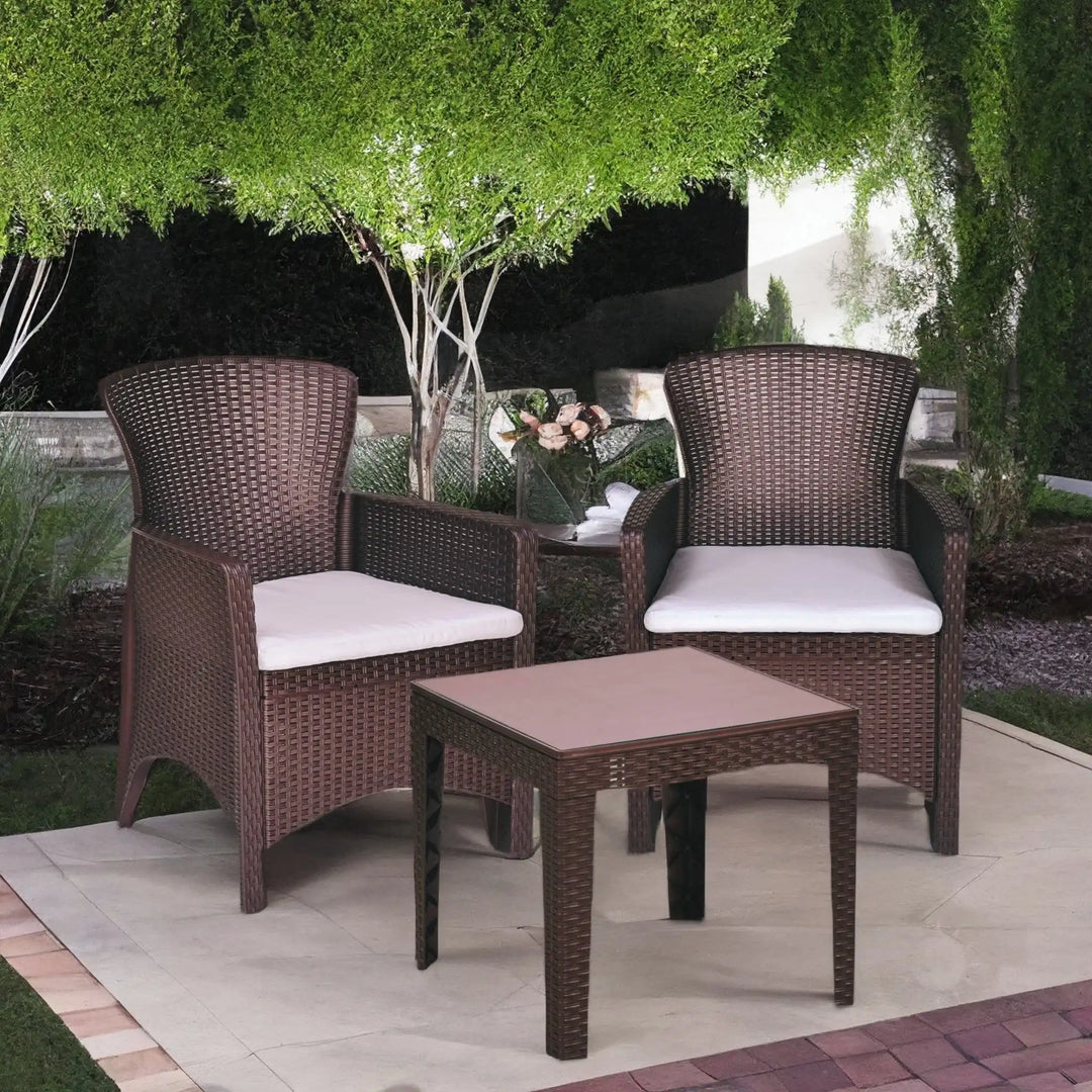 Nilkamal Breeze Seater Balcony Sofa set with Round Center Table with Glass
