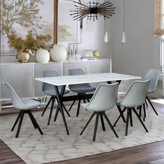 Nilkamal Oyster 6 Seater Dining Set (Dark Walnut)