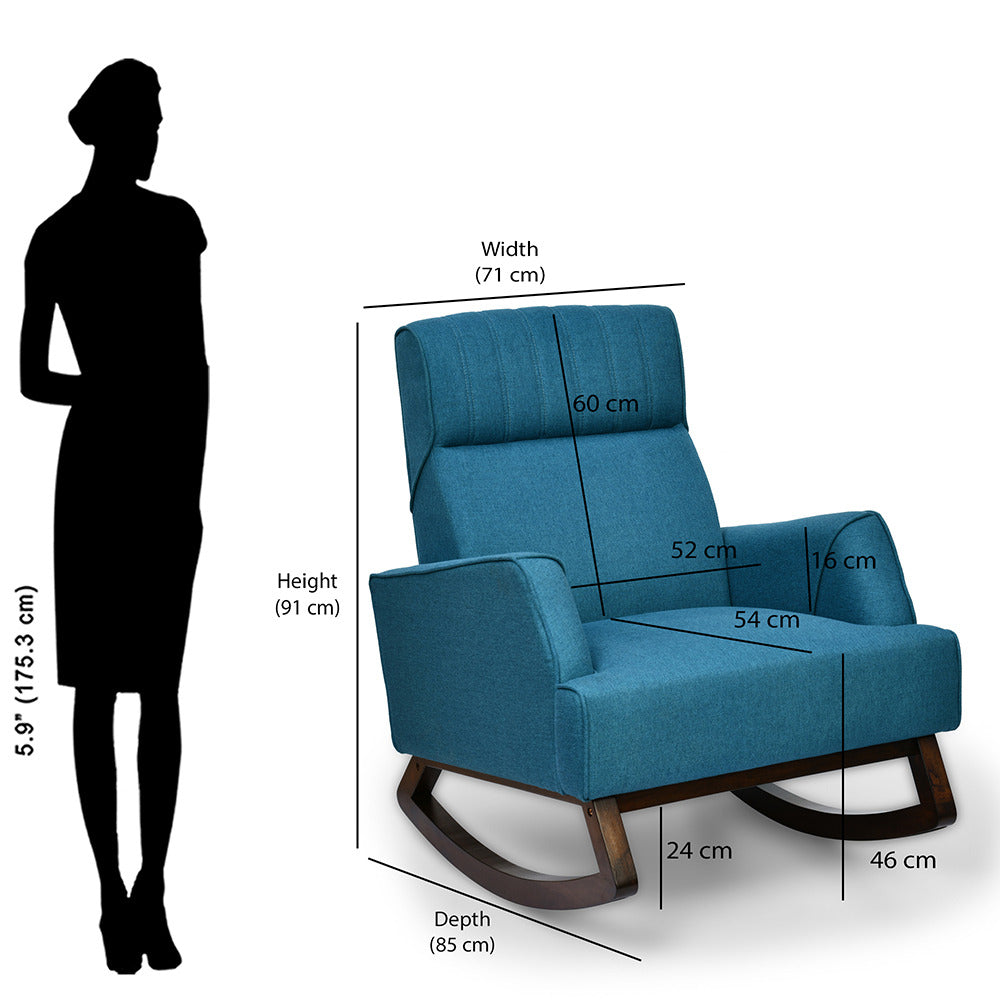 Nilkamal Ezio Rocking Arm Chair (Teal) Nilkamal Furniture