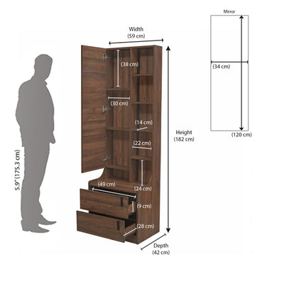 Nilkamal Serra Dresser with Mirror (Wenge)