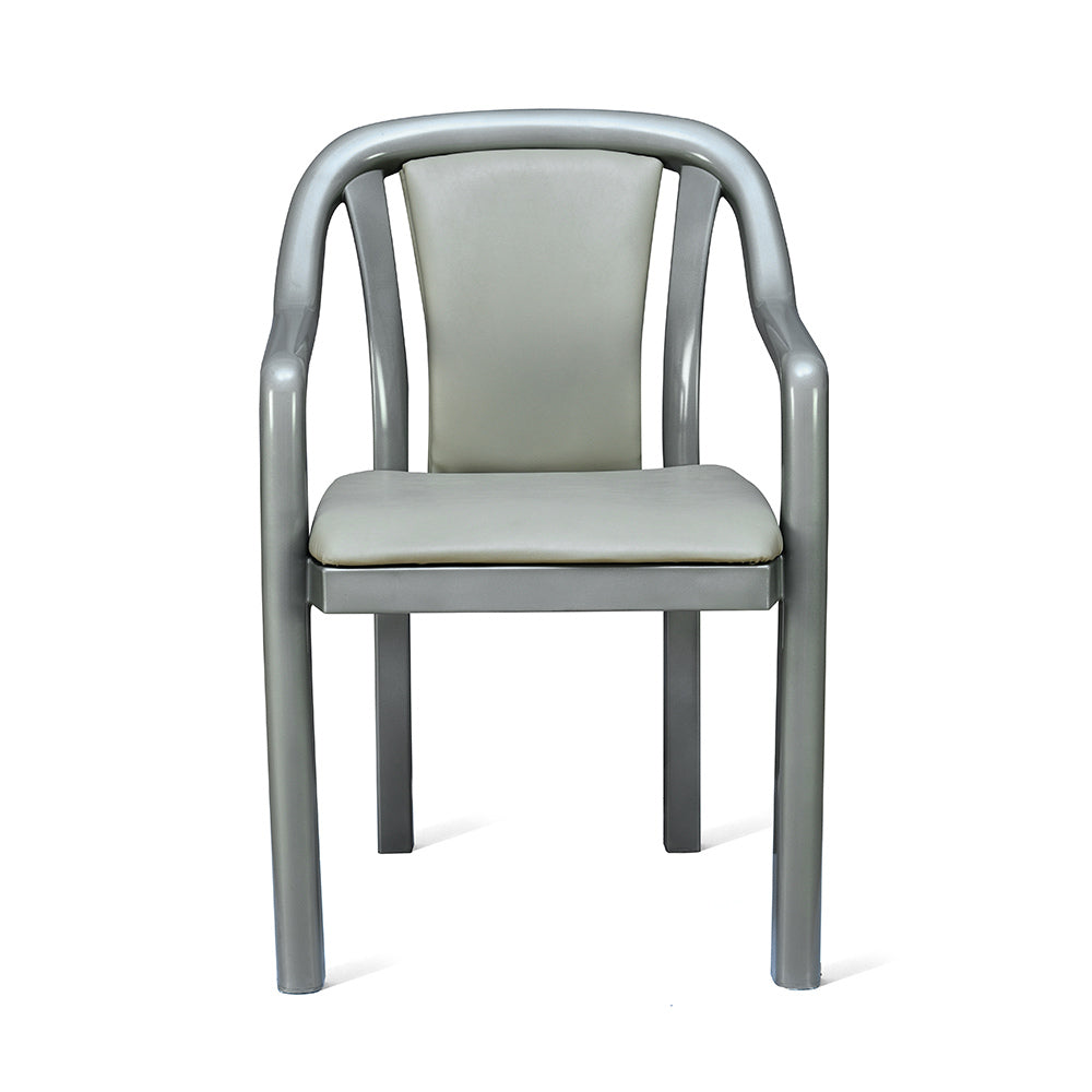 Nilkamal Signature Chair with with Metallic Look and Light Beige Cushion