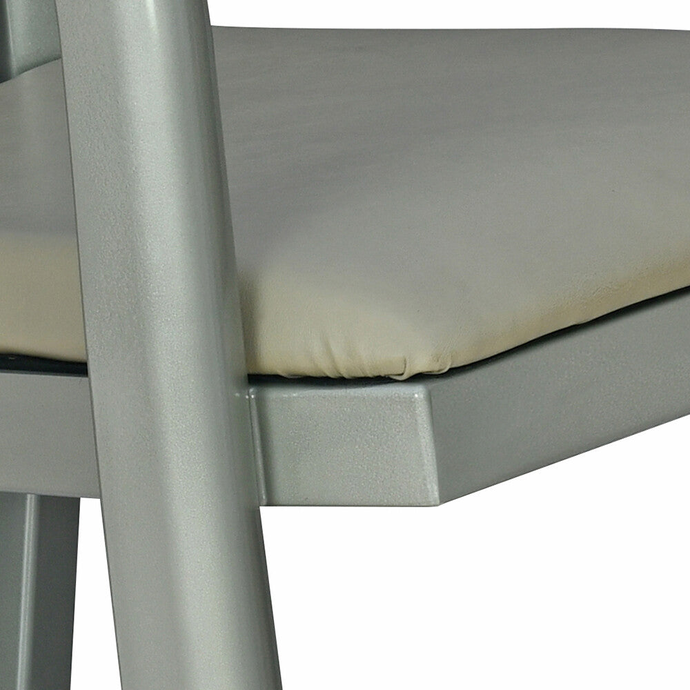 Nilkamal Signature Chair with with Metallic Look and Light Beige Cushion