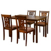 Nilkamal Sutlej 4 Seater Dining Set (Antique Cherry) - Full SetUp View