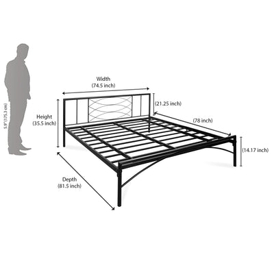 Nilkamal Ursa Metal King Bed (Black)