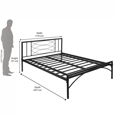 Nilkamal Ursa Metal Queen Bed (Black)