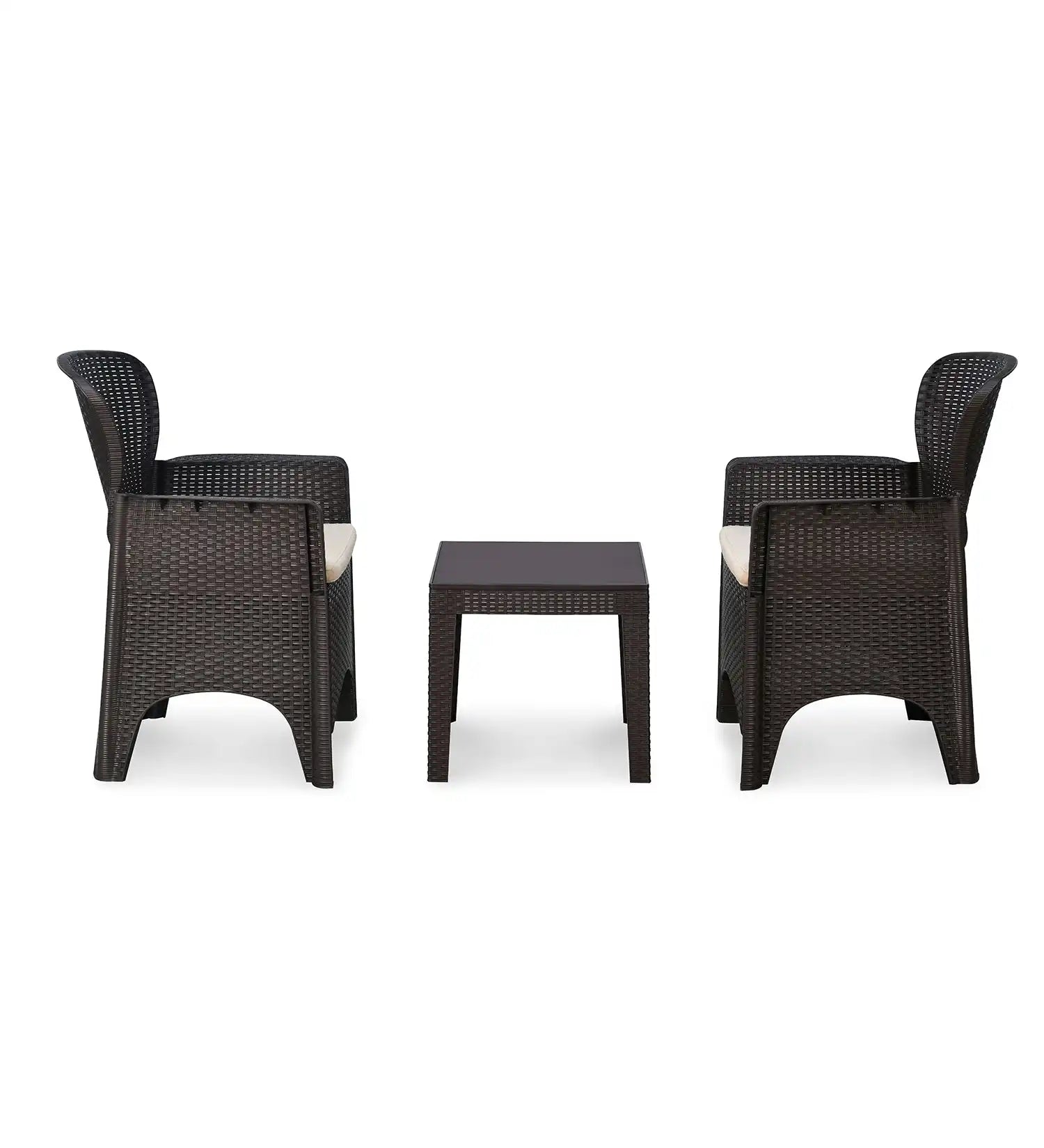 Nilkamal Breeze 2 Seater Balcony Sofa set with Round Center Table with Glass - Side View