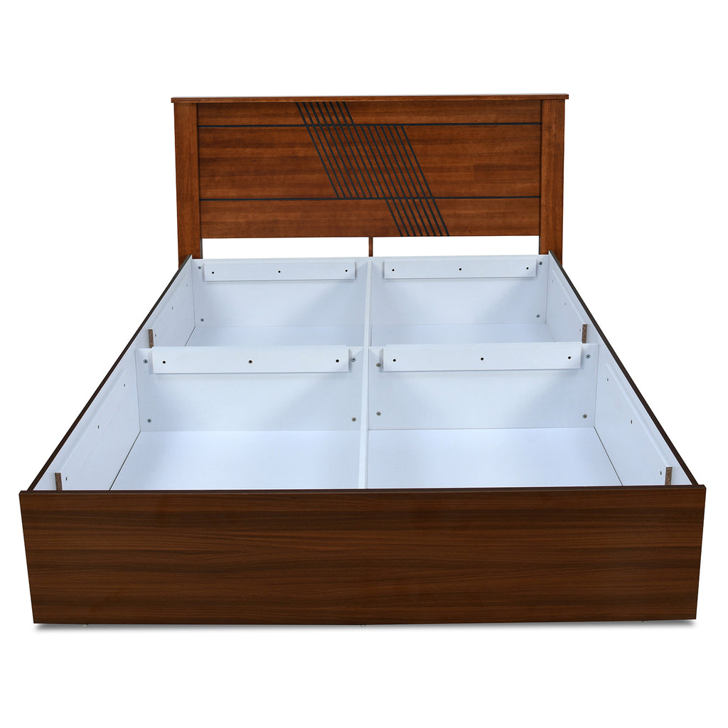 Nilkamal Electra Max Solid Wood Bed With Storage (Walnut)