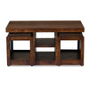 Nilkamal Corner Solid Wood Coffee Table with 2 Set Stools (Walnut)