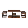 Nilkamal Corner Solid Wood Coffee Table with 2 Set Stools (Walnut)