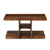 Nilkamal Corner Solid Wood Coffee Table with 2 Set Stools (Walnut)