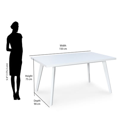 Nilkamal Lawson 6 Seater Dining Set (White)