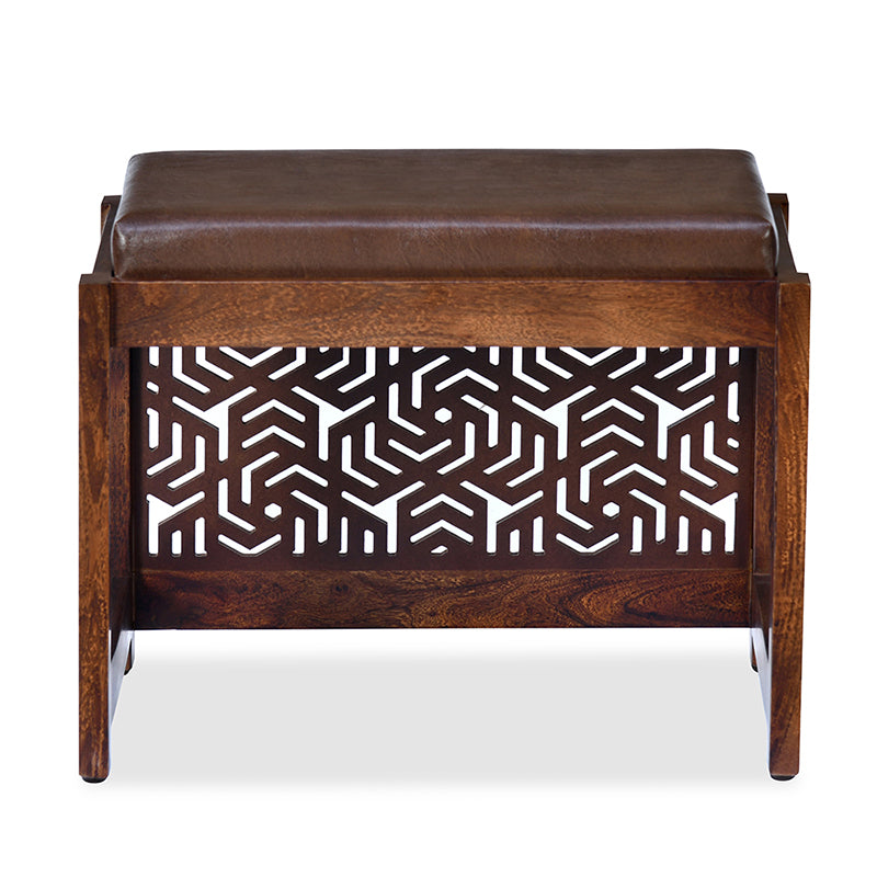 Nilkamal Corner Solid Wood Coffee Table with 2 Set Stools (Walnut)