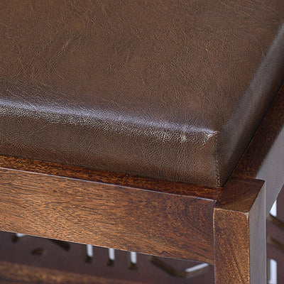 Nilkamal Corner Solid Wood Coffee Table with 2 Set Stools (Walnut)