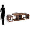 Nilkamal Corner Solid Wood Coffee Table with 2 Set Stools (Walnut)