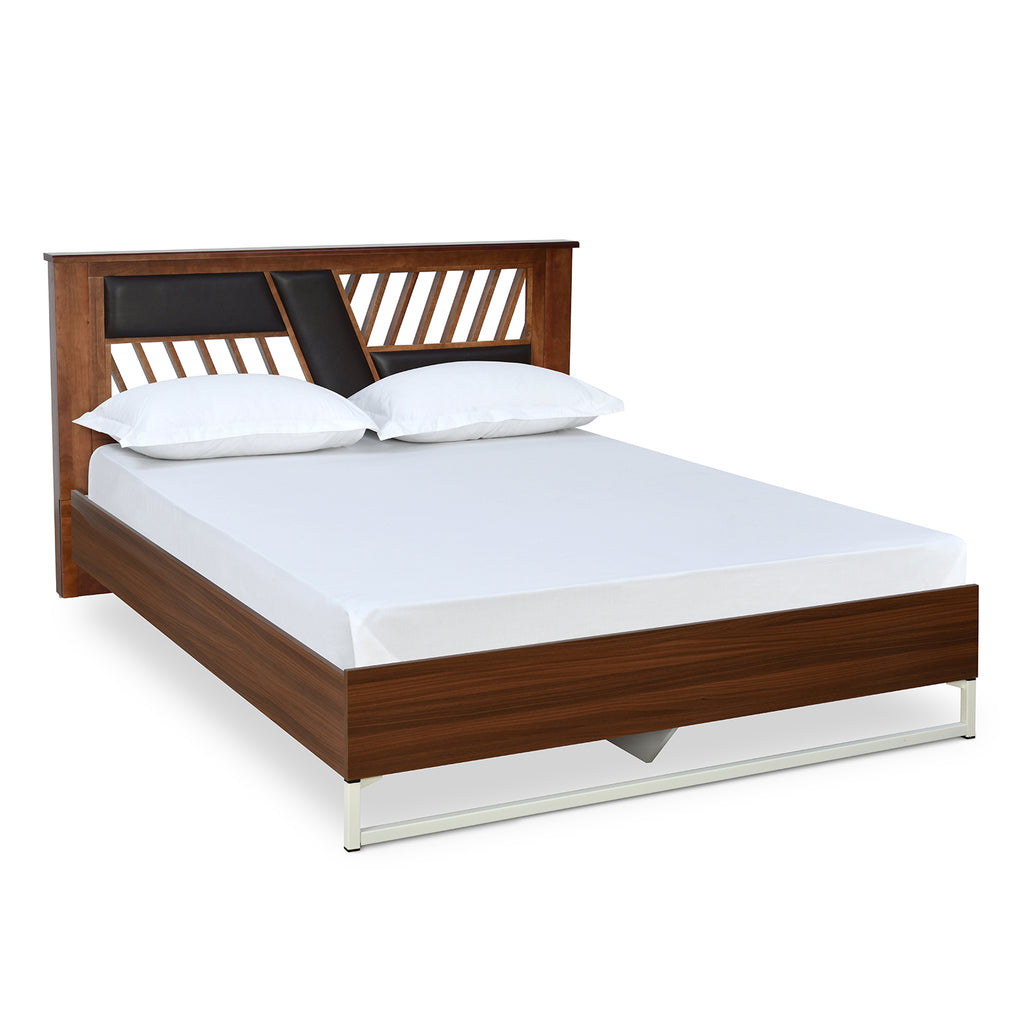 Nilkamal Zion Meta Bed Without Storage (Walnut)
