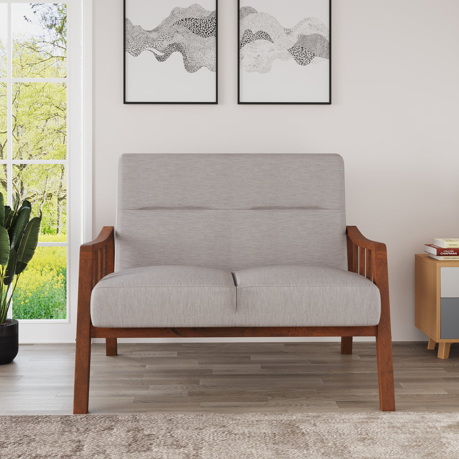 Nilkamal Conolly Fabric 2 Seater Sofa (Brown)