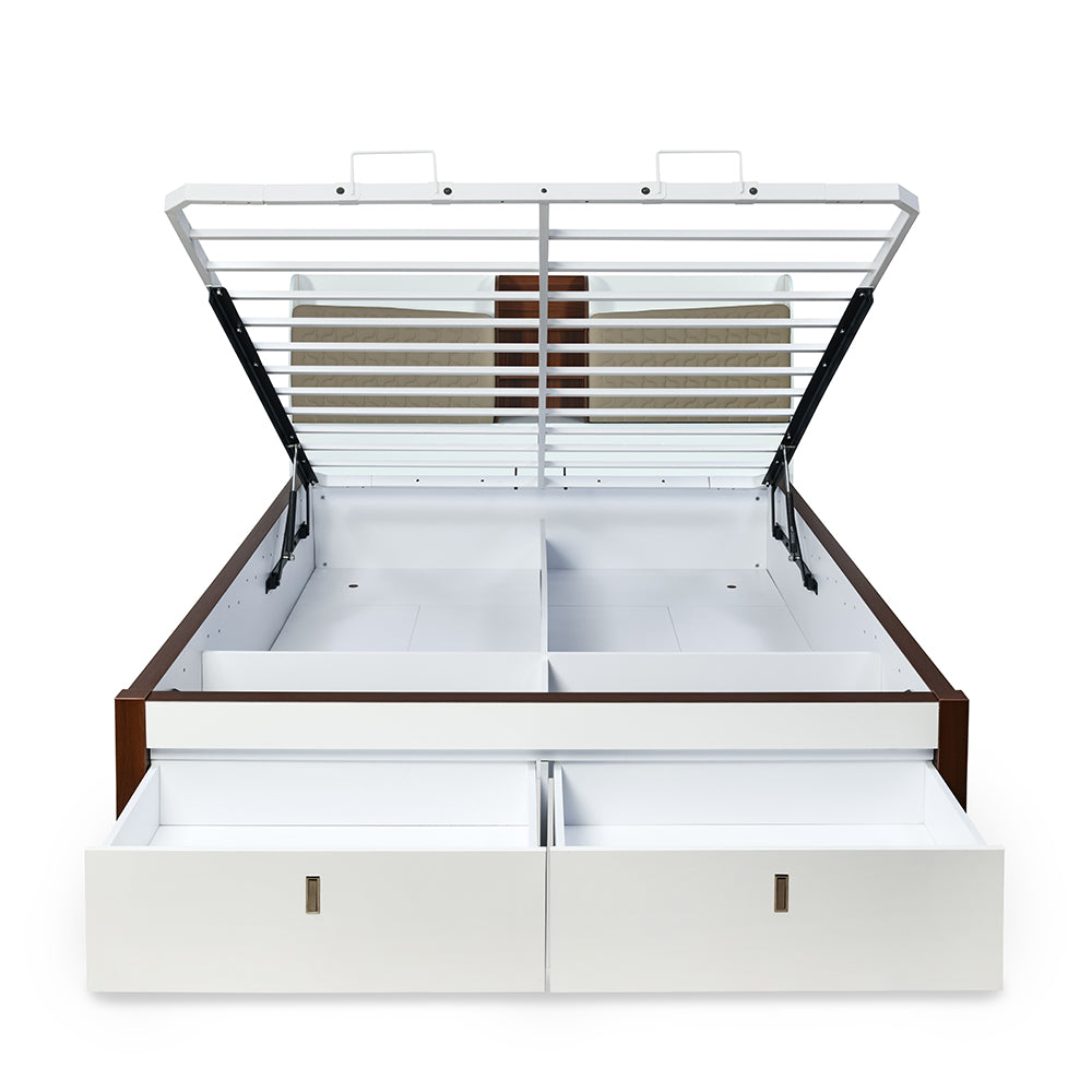 Nilkamal Alps Premier Bed with Full Hydraulic Storage (White)