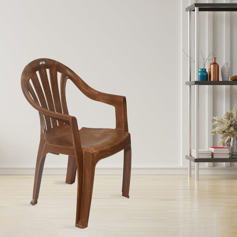 Nilkamal CHR2045WBN Plastic Chair With Arm (Brown)