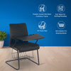 Nilkamal Thames Training Fabric Chair with Writing Shelf (Black)