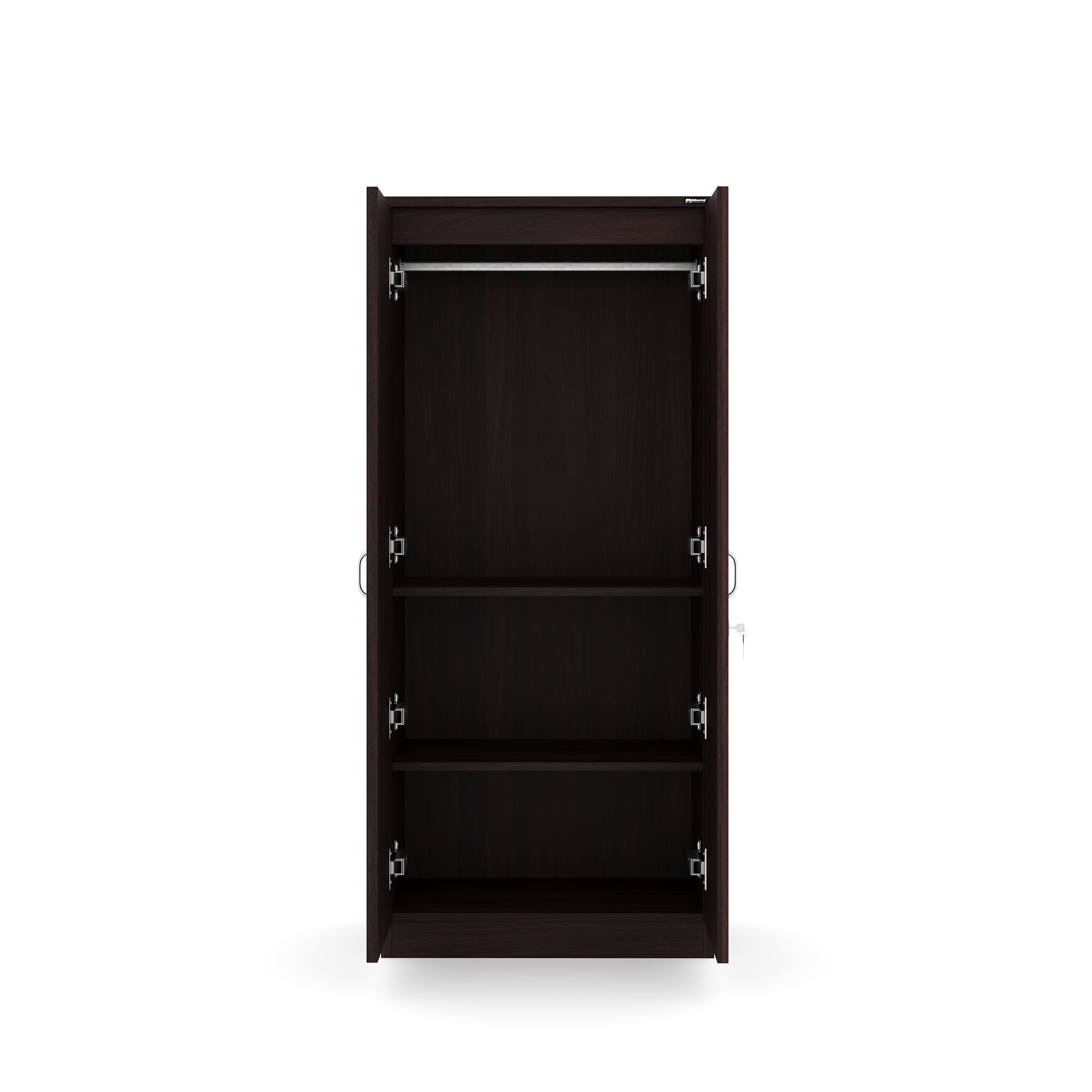 Nilkamal Crystal 2 Door Wardrobe (New Wenge & Natural Ebony)