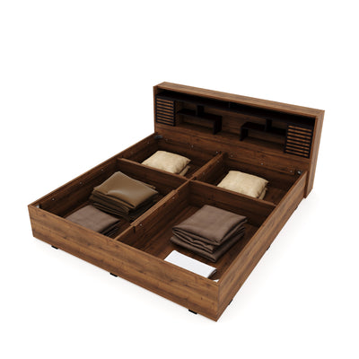 Nilkamal Czar 2 Queen Bed Box Storage (Wen / Knotwood)