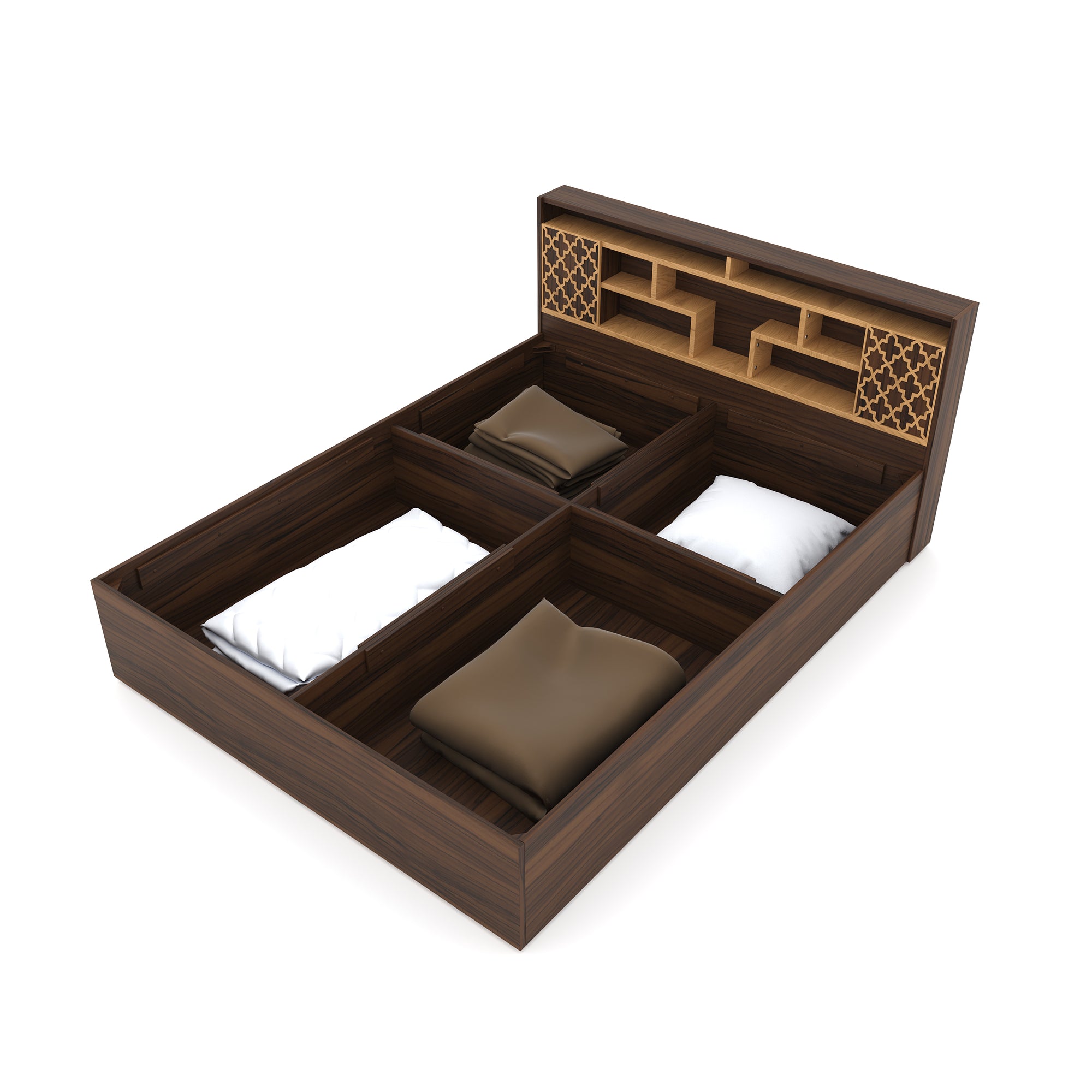 Nilkamal Czar 1 Queen Bed Box Storage (Beech / Walnut)