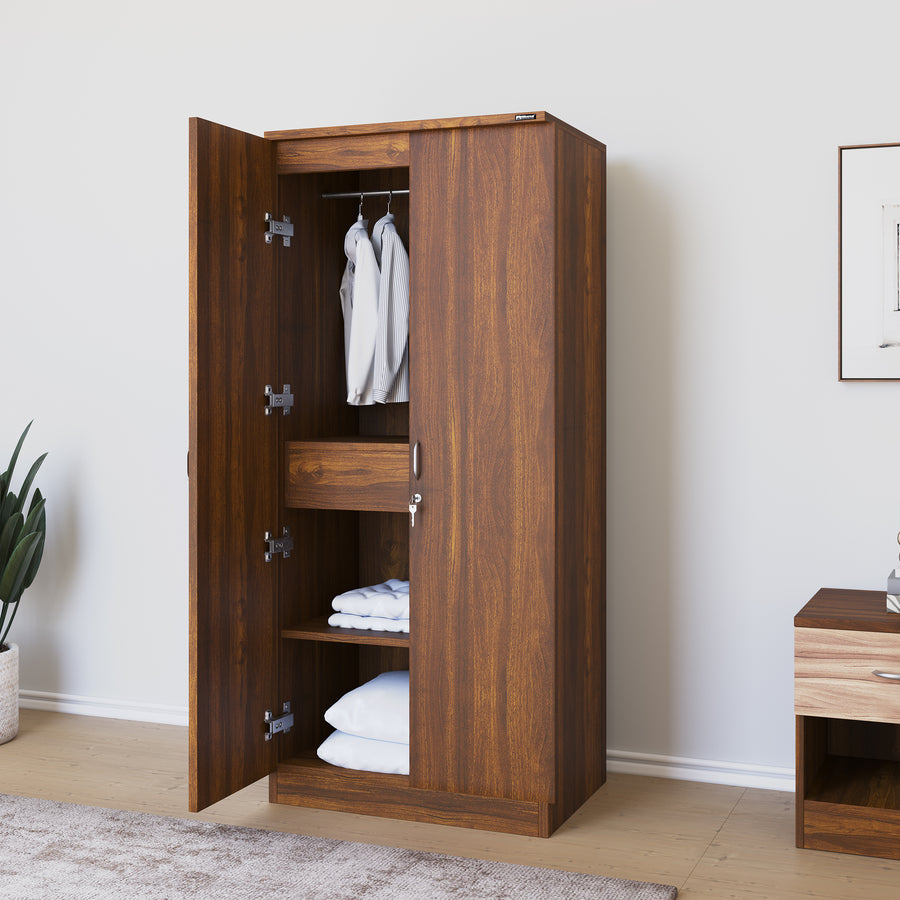 Nilkamal Teana 2 Door Wardrobe (Classic Walnut)