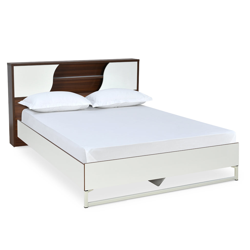 Nilkamal Malcom Meta Bed  (White)