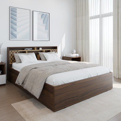Nilkamal Czar 1 Queen Bed Box Storage (Beech / Walnut)
