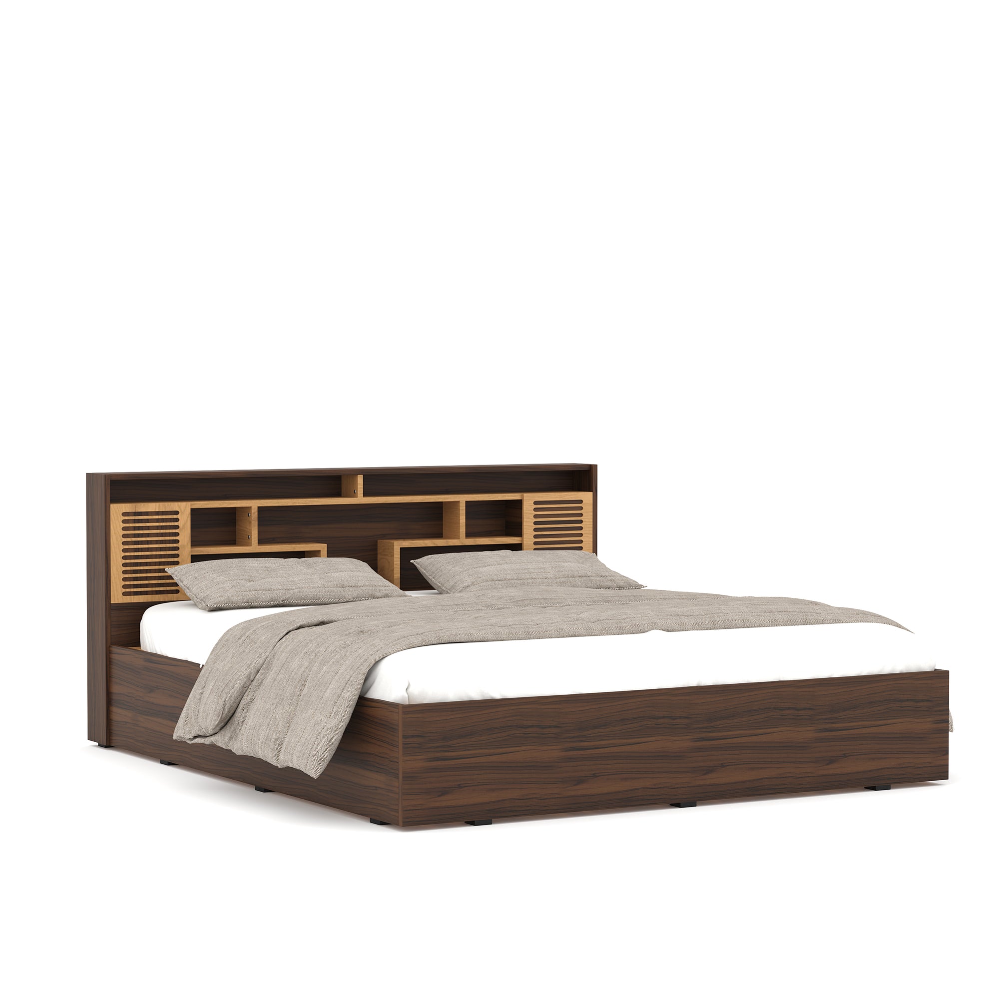 Nilkamal Czar 2 King Bed Box Storage (Beech / Walnut)
