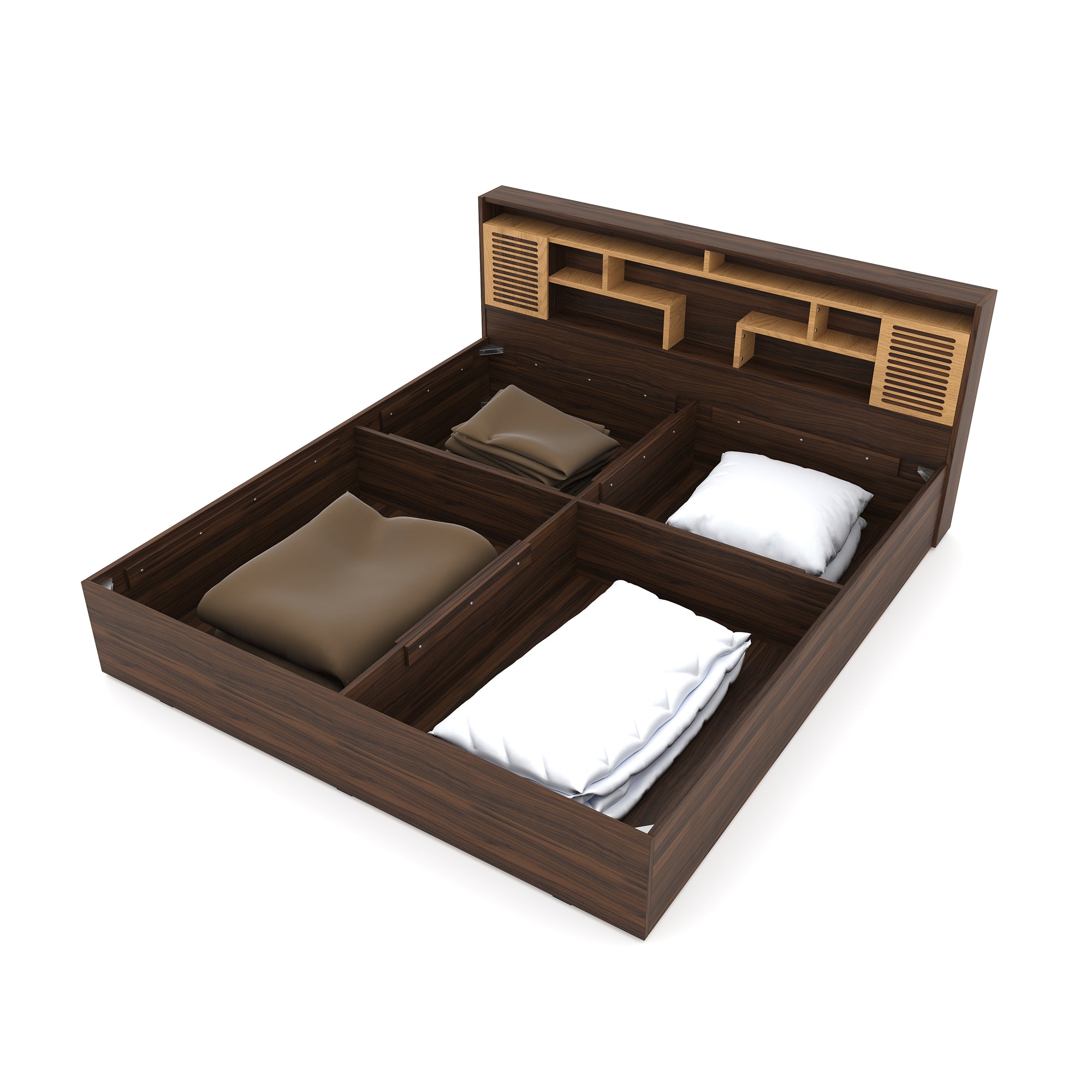 Nilkamal Czar 2 King Bed Box Storage (Beech / Walnut)