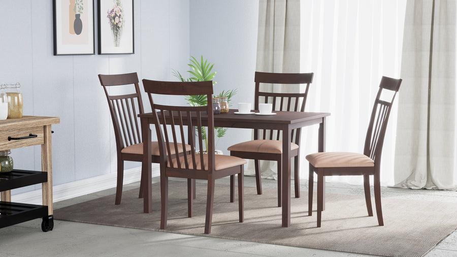 Nilkamal Colombia 4 Seater Dining Set (Wenge)