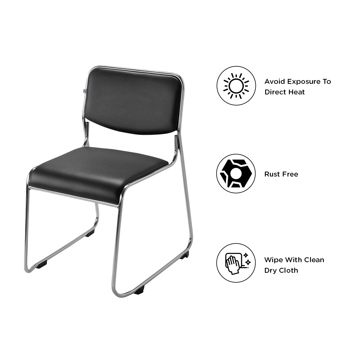 Nilkamal Contract 01 without Arm Visitor Chair (Black)