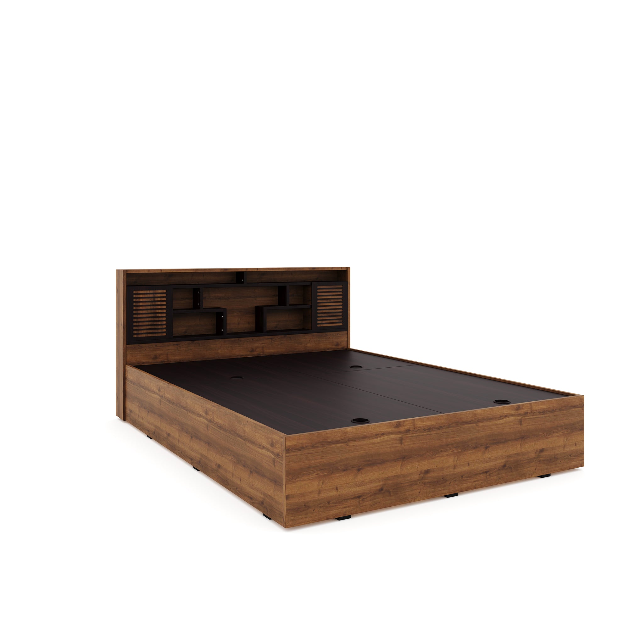 Nilkamal Czar 2 Queen Bed Box Storage (Wen / Knotwood)