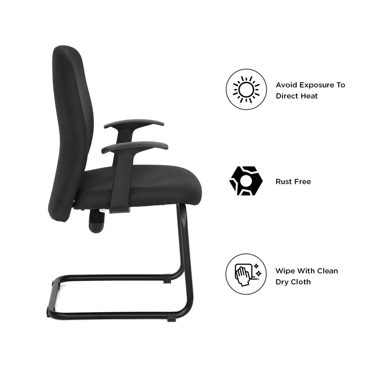 Nilkamal Gary Visitor Chair (Black)
