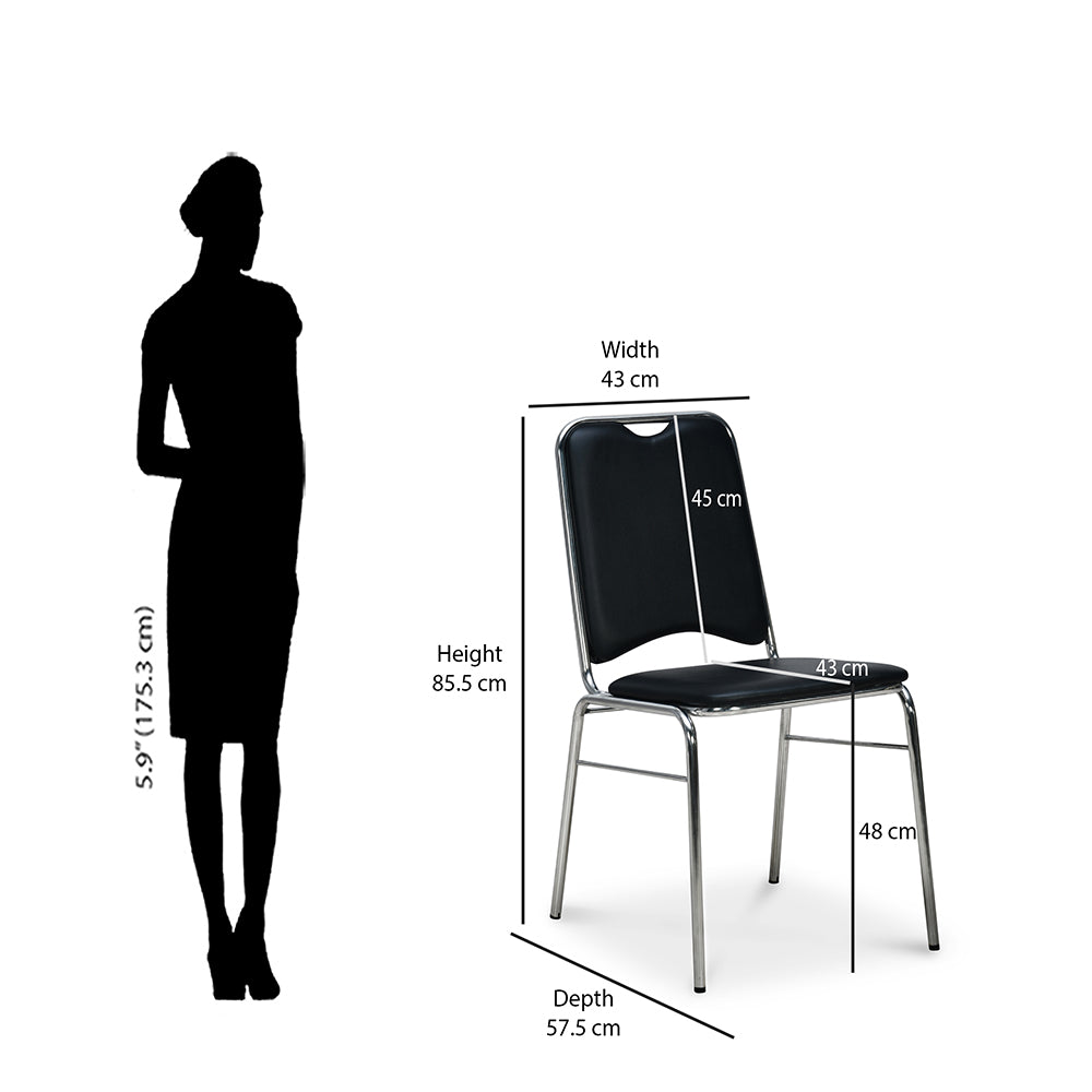 Nilkamal Contract 05 without Arm Visitor Chair (Black)