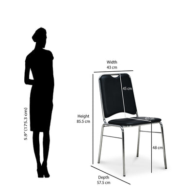 Nilkamal Contract 05 without Arm Visitor Chair (Black)