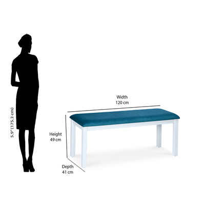 Nilkamal Lawson Multi Use Long Sitting Bench for Living Room | Dining Room (White)