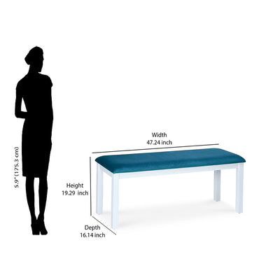 Nilkamal Lawson Multi Use Long Sitting Bench for Living Room | Dining Room (White)