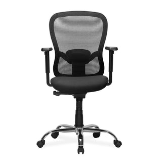 Nilkamal Alba Mid Back Mesh CTS Chrome Base Office Chair (Black)