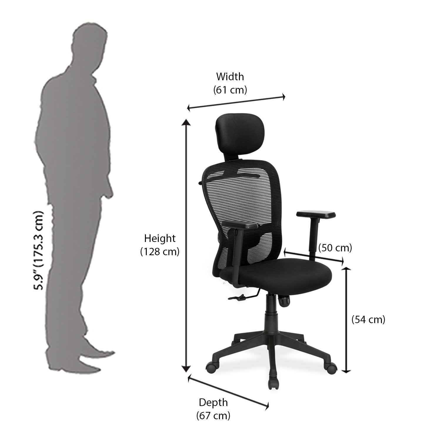 Nilkamal Alba High Back CTS Chair (Black)