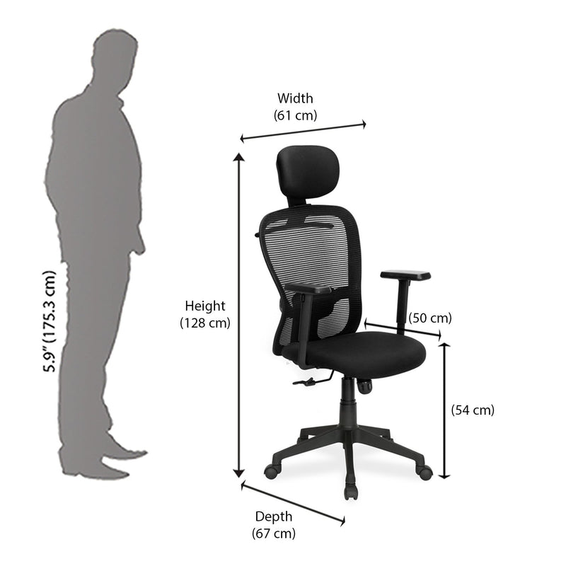 Nilkamal Alba High Back CTS Chair Black Nilkamal Furniture