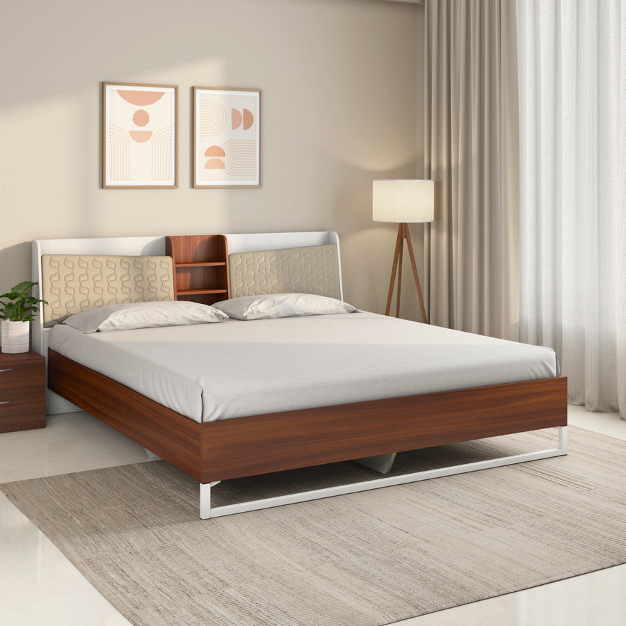 Nilkamal Alps Meta Bed  (Walnut)