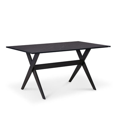 Nilkamal Aristo Solid Wood 6 Seater Dining Set (Walnut / Black)